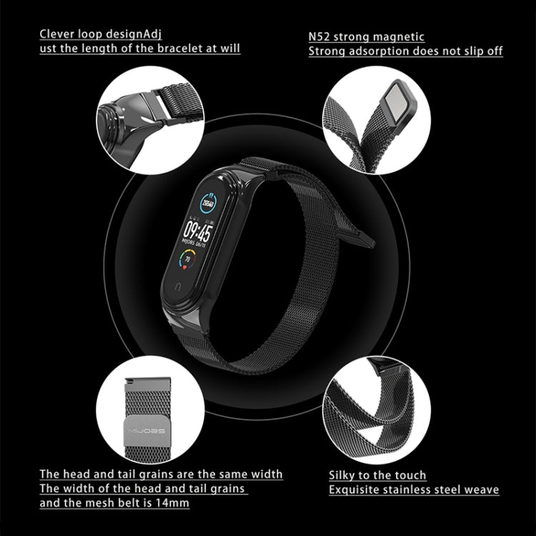 Mijobs Milan CS Screwless Buckle Metal Watch Band Case for Xiaomi Mi Band 3 & 4 & 5 & 6, Host not Included(Blue) - Watch Bands by MIJOBS | Online Shopping South Africa | PMC TechLife | Buy Now Pay Later Mobicred