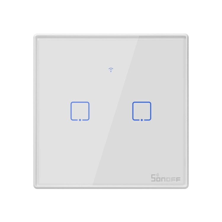 Sonoff T2 Touch 86mm Tempered Glass Panel Wall Switch Smart Home Light Touch Switch, Compatible with Alexa and Google Home, AC 100V-240V, EU Plug - Smart Switch by PMC Jewellery | Online Shopping South Africa | PMC Jewellery