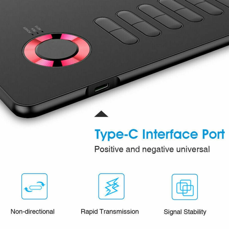 VEIKK A15 10x6 inch 5080 LPI Smart Touch Electronic Graphic Tablet, with Type-C Interface(Red) - free shipping - PMC TechLife - Order now!