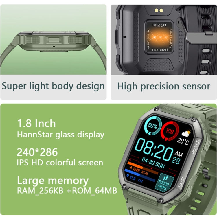 KR06 Waterproof Pedometer Sport Smart Watch, Support Heart Rate / Blood Pressure Monitoring / BT Calling (Camouflage Black) - Smart Watches by PMC TechLife | Online Shopping South Africa | PMC TechLife | Buy Now Pay Later Mobicred