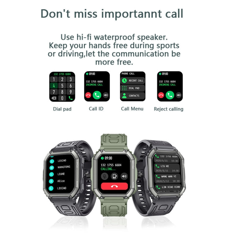 KR06 Waterproof Pedometer Sport Smart Watch, Support Heart Rate / Blood Pressure Monitoring / BT Calling (Camouflage Black) - Smart Watches by PMC TechLife | Online Shopping South Africa | PMC TechLife | Buy Now Pay Later Mobicred