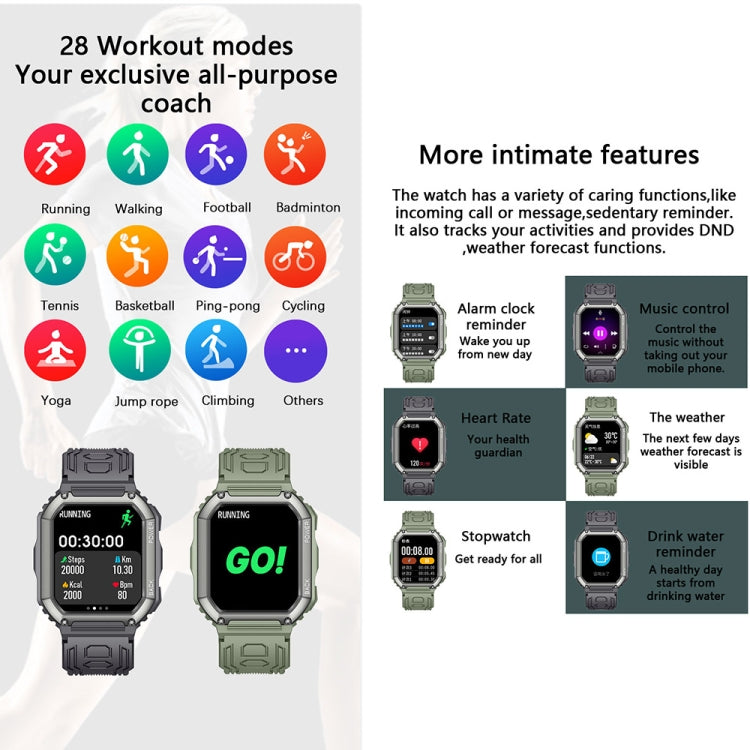 KR06 Waterproof Pedometer Sport Smart Watch, Support Heart Rate / Blood Pressure Monitoring / BT Calling(Black) - Smart Watches by PMC TechLife | Online Shopping South Africa | PMC TechLife | Buy Now Pay Later Mobicred
