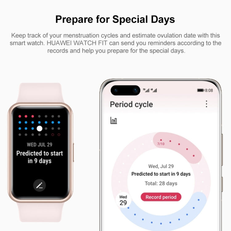 Huawei watch fit online menstrual cycle