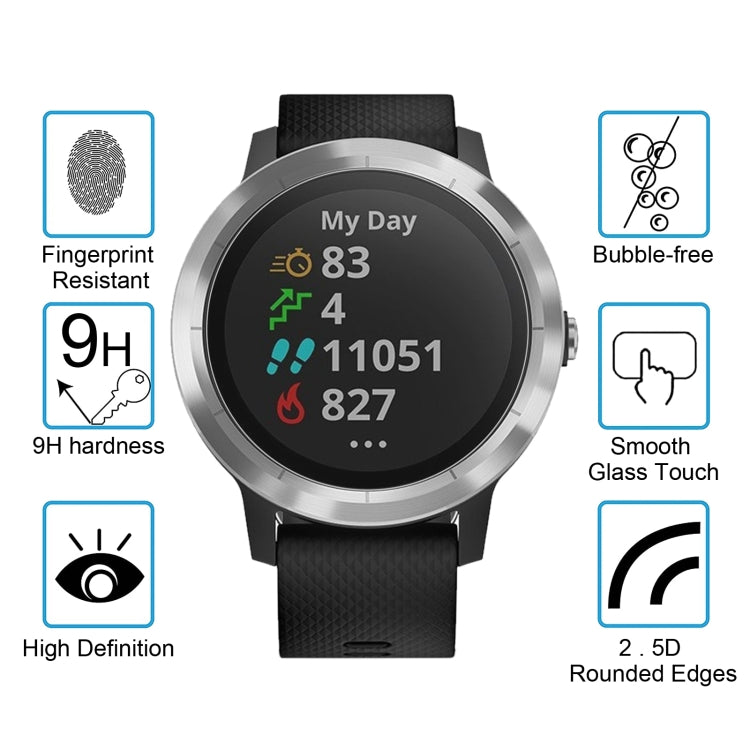 2 PCS ENKAY Hat-Prince 0.2mm 9H 2.15D Curved Edge Tempered Glass Film for Garmin Vivoactive 3 trainer - Screen Protector by ENKAY | Online Shopping South Africa | PMC TechLife | Buy Now Pay Later Mobicred