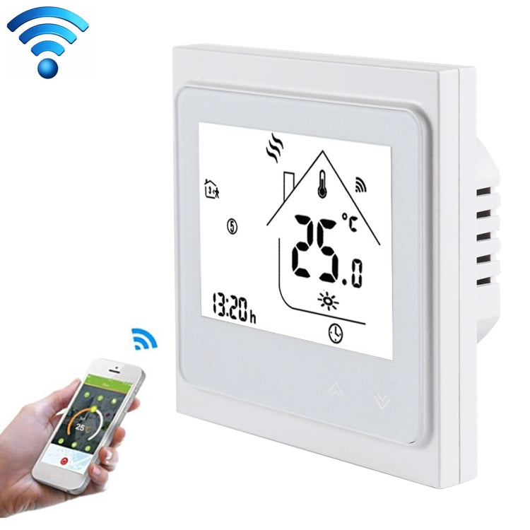 BHT-002GBLW 16A Load Electronic Heating Type LCD Digital Heating Room Thermostat with Sensor & Time Display, WiFi Control(White) - Indoor Thermometer by PMC Jewellery | Online Shopping South Africa | PMC Jewellery