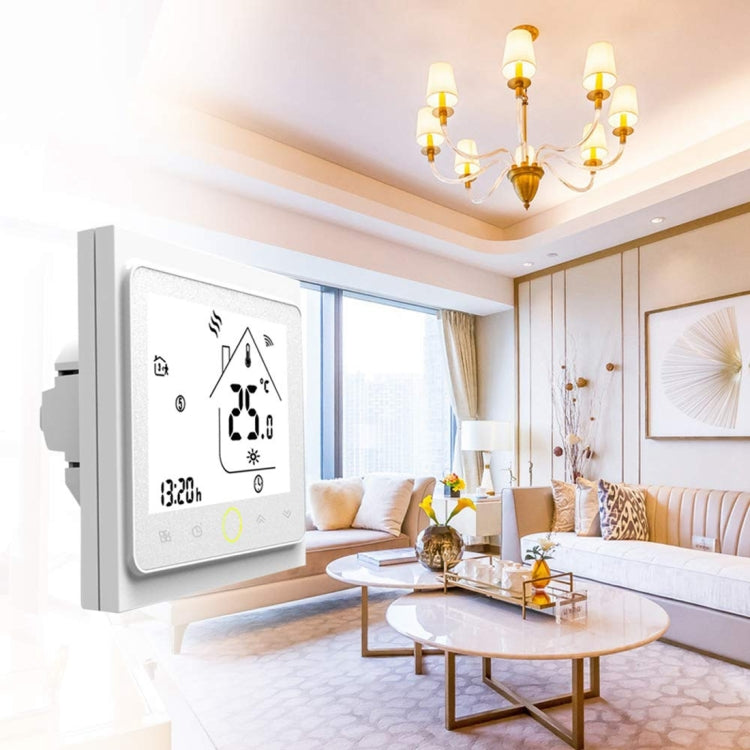 BHT-002GBLW 16A Load Electronic Heating Type LCD Digital Heating Room Thermostat with Sensor & Time Display, WiFi Control(White) - Indoor Thermometer by PMC Jewellery | Online Shopping South Africa | PMC Jewellery