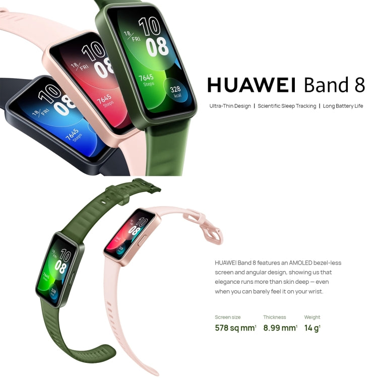 HUAWEI Band 8 NFC 1.47 inch AMOLED Smart Watch, Support Heart Rate / Blood Pressure / Blood Oxygen / Sleep Monitoring(Black) - free shipping - PMC TechLife - Order now!