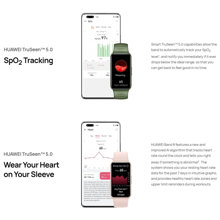 HUAWEI Band 8 Standard 1.47 inch AMOLED Smart Watch, Support Heart Rate / Blood Pressure / Blood Oxygen / Sleep Monitoring(Pink) - free shipping - PMC TechLife - Order now!