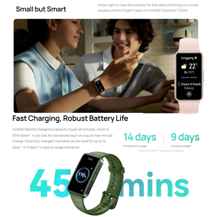 HUAWEI Band 8 Standard 1.47 inch AMOLED Smart Watch, Support Heart Rate / Blood Pressure / Blood Oxygen / Sleep Monitoring(Black) - free shipping - PMC TechLife - Order now!