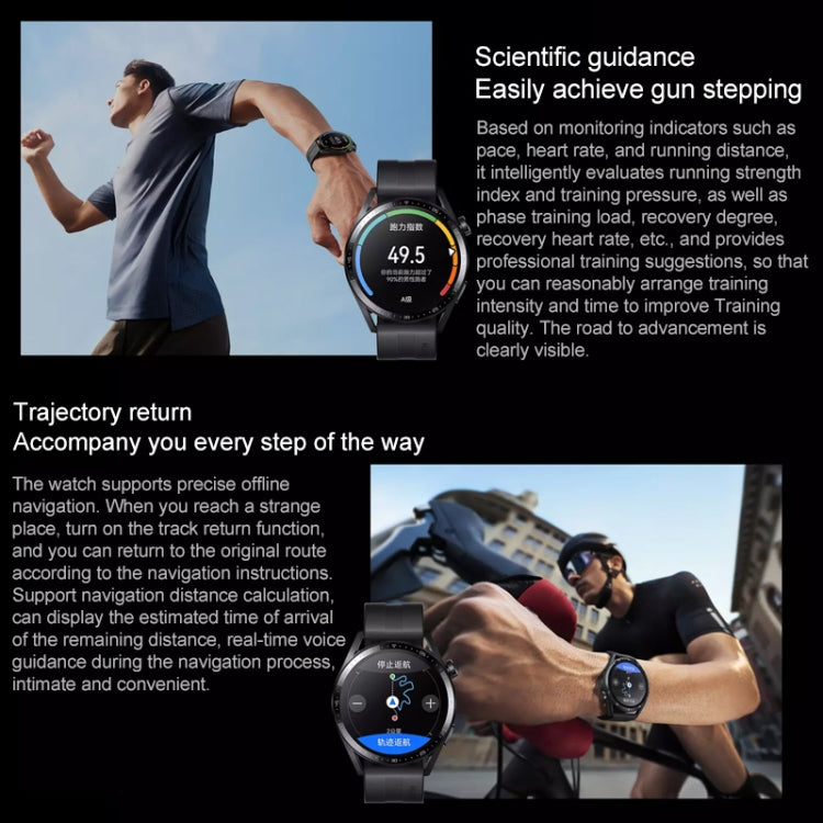 HUAWEI WATCH GT 3 Smart Watch 46mm Rubber Wristband, 1.43 inch AMOLED Screen, Support Heart Rate Monitoring / GPS / 14-days Battery Life / NFC(Black) - free shipping - PMC TechLife - Order now!
