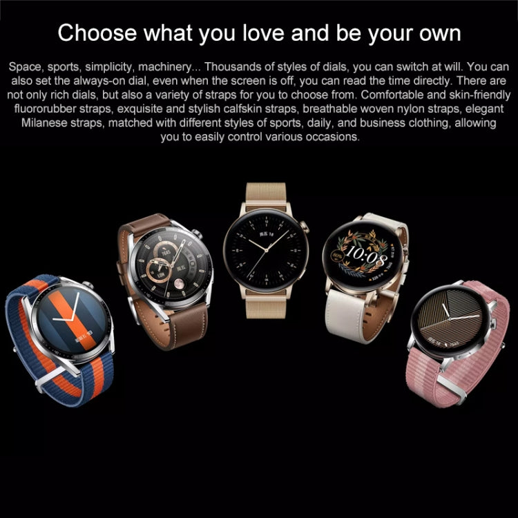 HUAWEI WATCH GT 3 Smart Watch 46mm Rubber Wristband, 1.43 inch AMOLED Screen, Support Heart Rate Monitoring / GPS / 14-days Battery Life / NFC(Black) - free shipping - PMC TechLife - Order now!
