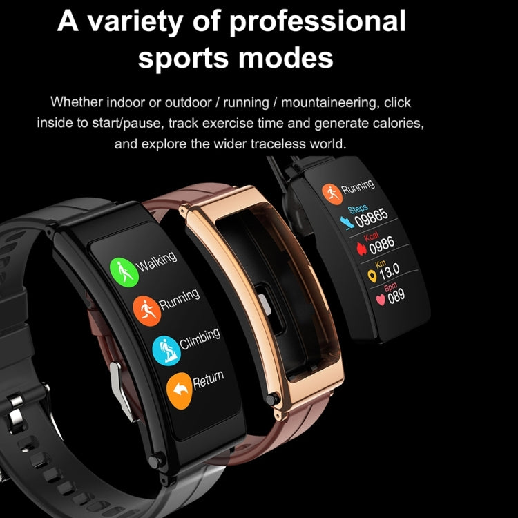 K13 1.14 inch Leather Band Earphone Detachable Smart Watch Support Bluetooth Call (Brown) - Smart Watches by PMC TechLife | Online Shopping South Africa | PMC TechLife