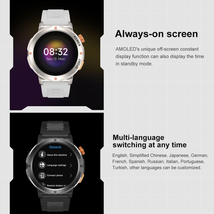 M52 1.43 inch Screen IP68 Waterproof Smart Watch, Support Bluetooth Call / Heart Rate (Blue) - Smart Watches by PMC TechLife | Online Shopping South Africa | PMC TechLife | Buy Now Pay Later Mobicred