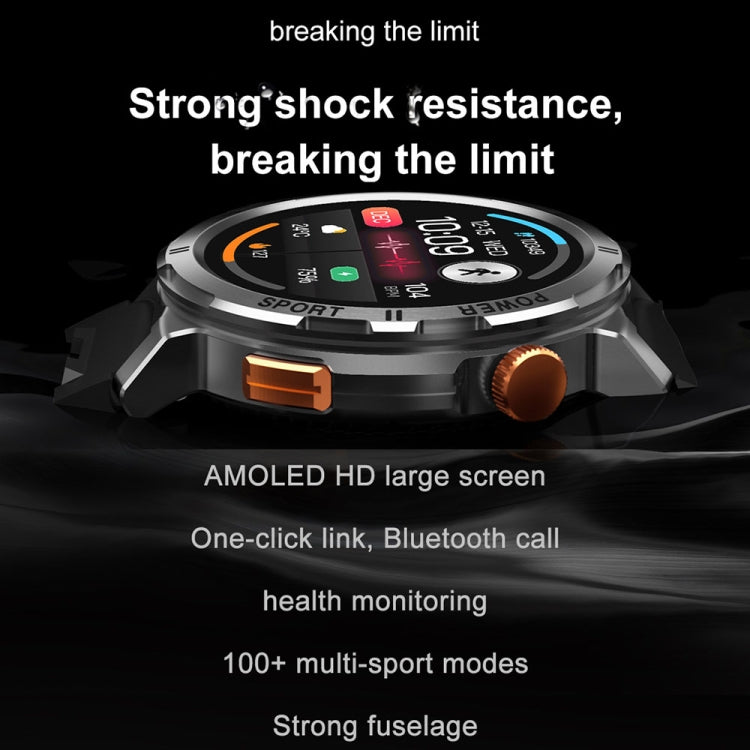 M52 1.43 inch Screen IP68 Waterproof Smart Watch, Support Bluetooth Call / Heart Rate (Blue) - Smart Watches by PMC TechLife | Online Shopping South Africa | PMC TechLife | Buy Now Pay Later Mobicred