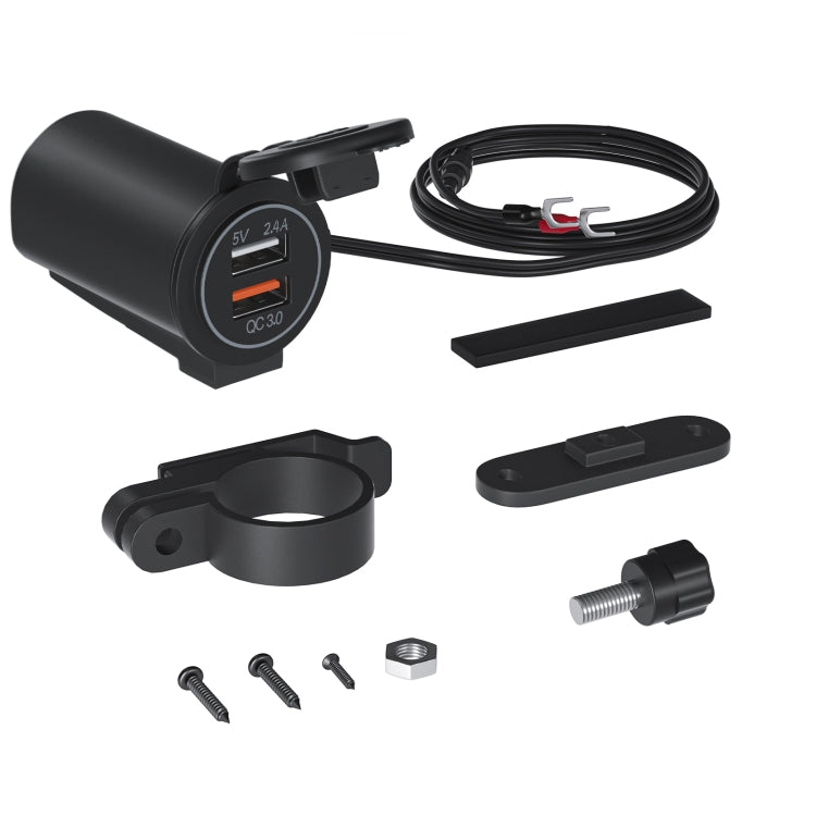 ZH-723F4 Car / Motorcycle QC3.0 Cell Phone Fast Charging Dual USB Car Charger(Orange Light) - DIY Modified Charger by PMC TechLife | Online Shopping South Africa | PMC TechLife