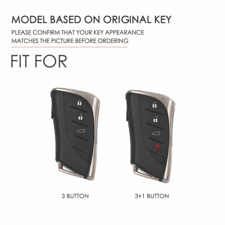 For Lexus 3-button Hallmo Car Cowhide Leather Key Protective Cover Key Case(Blue) - Car Key Cases by Hallmo | Online Shopping South Africa | PMC TechLife | Buy Now Pay Later Mobicred