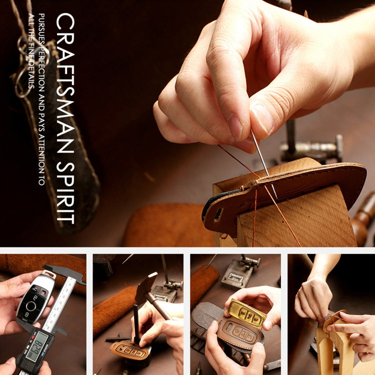 For KIA Carnival EX / SX Hallmo Car Cowhide Leather Key Protective Cover Key Case(Black) - Car Key Cases by Hallmo | Online Shopping South Africa | PMC TechLife | Buy Now Pay Later Mobicred