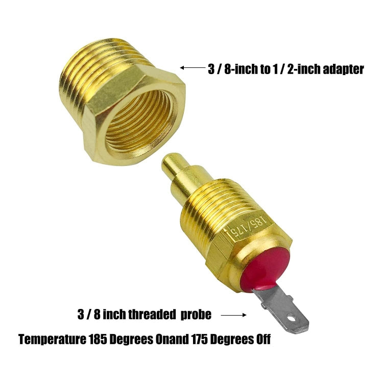 Car 12V 40A 175-185 Degree Thermostat Dual Electric Cooling Fan Wiring Relay Sensor Kit - DIY Cables by PMC TechLife | Online Shopping South Africa | PMC TechLife