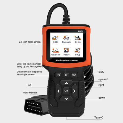 M301 9-18V OBD2 Car Code Reader Scanner Fault Detector - Code Readers & Scan Tools by PMC Jewellery | Online Shopping South Africa | PMC Jewellery