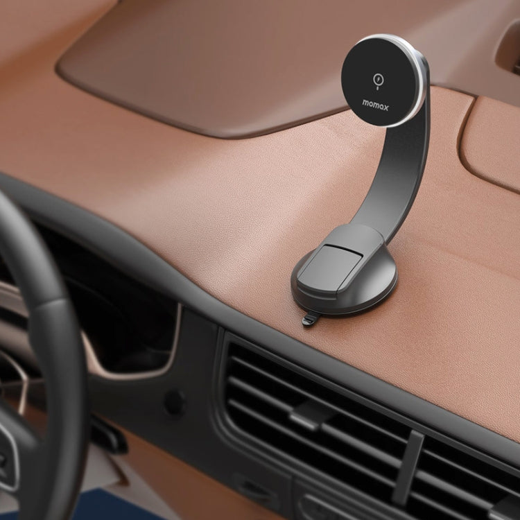 MOMAX CM25B Magnetic Wireless Charger Car Suction Cup Phone Holder - free shipping - PMC TechLife - Order now!