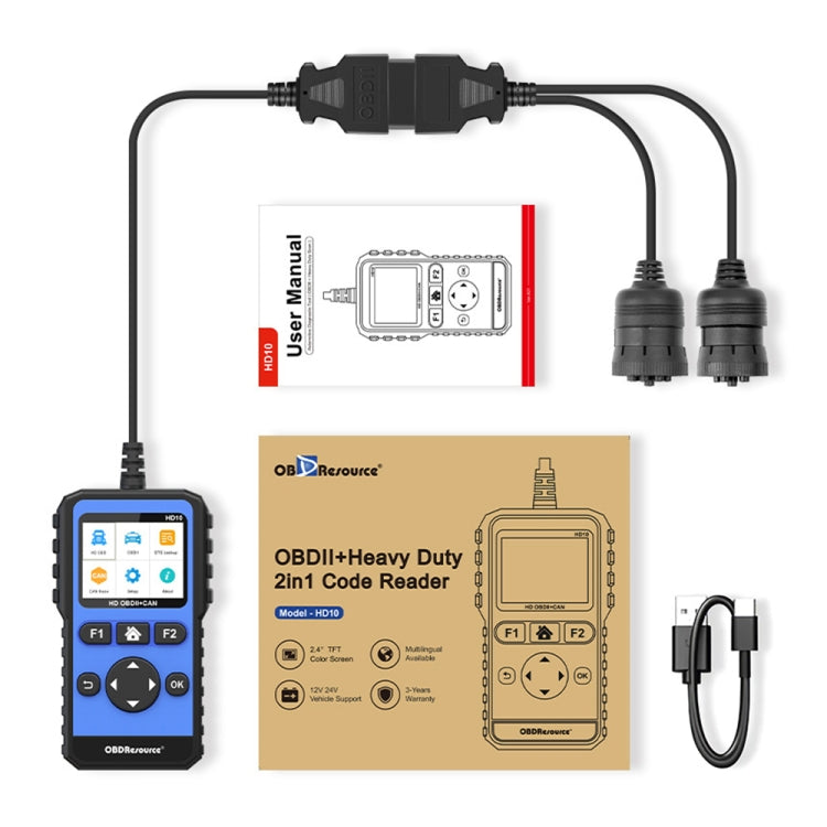 HD10 12V-24V 2 in 1 Full Systems Diagnostic Scan Tool OBD2/HDOBD/EOBD Scanner - free shipping - PMC TechLife - Order now!