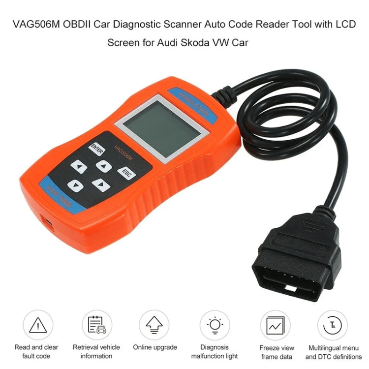 VAG506M Car Mini Code Reader OBD2 Fault Detector Diagnostic Tool, Southern European Version - Code Readers & Scan Tools by PMC Jewellery | Online Shopping South Africa | PMC Jewellery