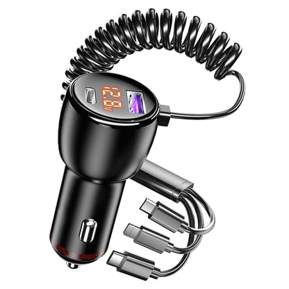 Ozio HX08 231W Type-C + USB Dual Port Car Charger with 3 in 1 Spring Data Cable - Car Charger by ozio | Online Shopping South Africa | PMC Jewellery