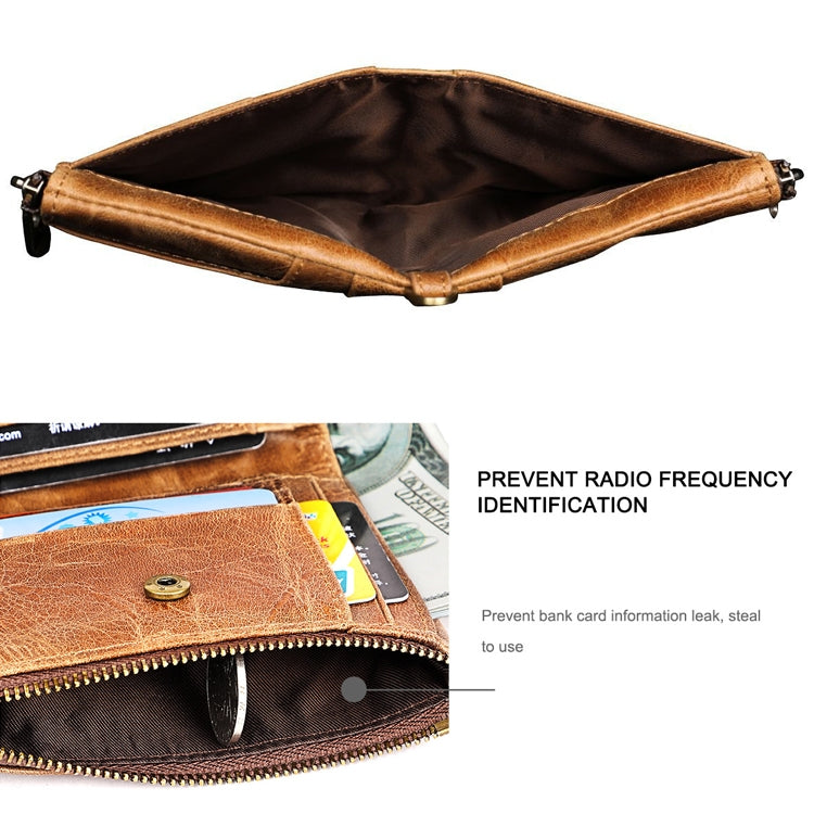3533 Long Crazy Horse Texture Cowhide Leather Folding Anti-magnetic RFID Wallet Clutch Bag for Men, with Card Slots(Black) - Antimagnetic RFID Package by PMC TechLife | Online Shopping South Africa | PMC TechLife | Buy Now Pay Later Mobicred