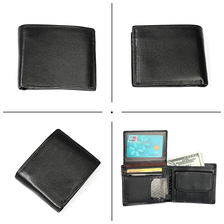 8020 Horizontal Retro Crazy Horse Texture Leather Anti-magnetic RFID Wallet Clutch Bag for Men, with Card Slots(Black) - Antimagnetic RFID Package by PMC TechLife | Online Shopping South Africa | PMC TechLife | Buy Now Pay Later Mobicred