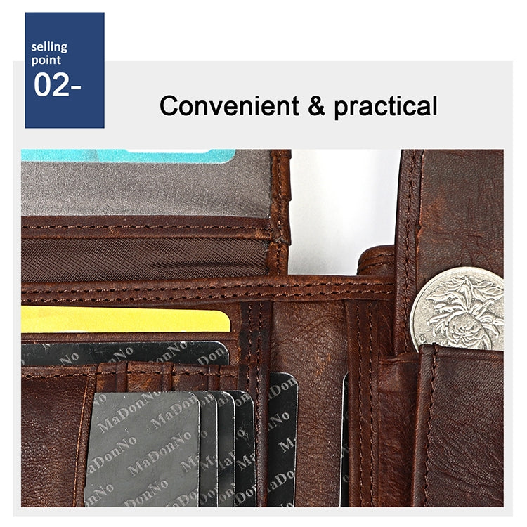 8020 Horizontal Retro Crazy Horse Texture Leather Anti-magnetic RFID Wallet Clutch Bag for Men, with Card Slots(Black) - Antimagnetic RFID Package by PMC TechLife | Online Shopping South Africa | PMC TechLife | Buy Now Pay Later Mobicred