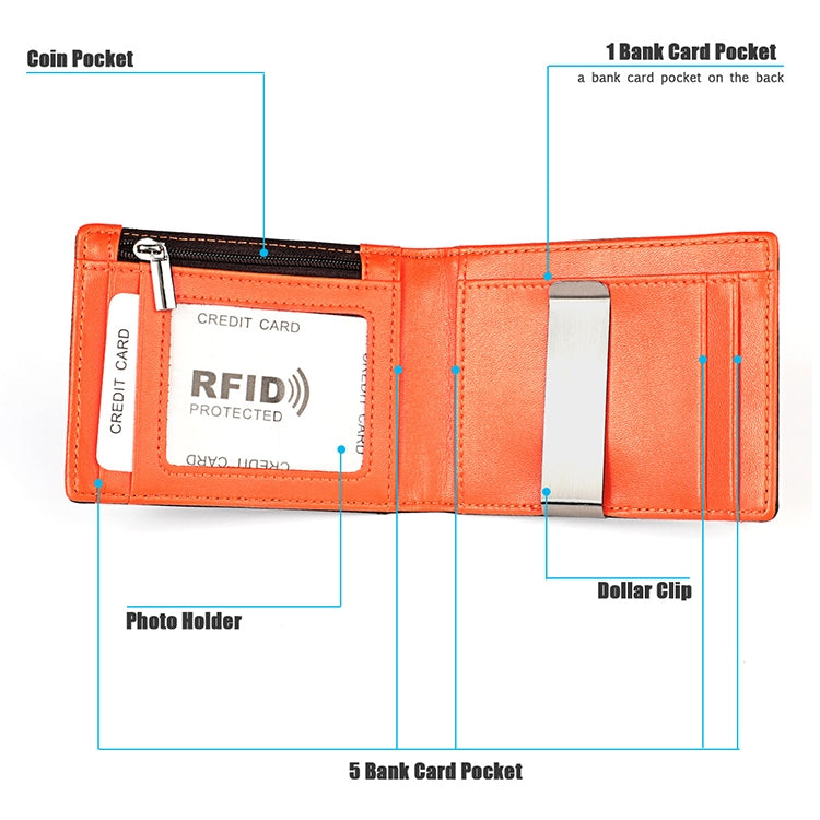 9606 Cowhide Leather Anti-magnetic RFID Multiple Card Slots Wallet for Men, with Zipper Bag(Coffee) - Antimagnetic RFID Package by PMC TechLife | Online Shopping South Africa | PMC TechLife | Buy Now Pay Later Mobicred