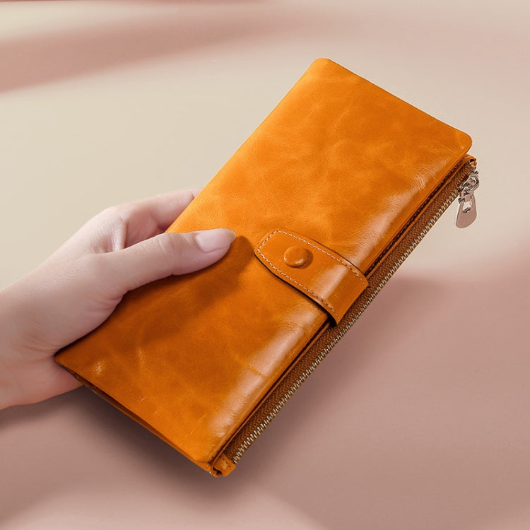 TP-189 Oilskin Leather Multi-functional Zipper RFID Leather Wallet(Rose Red) - Antimagnetic RFID Package by PMC TechLife | Online Shopping South Africa | PMC TechLife | Buy Now Pay Later Mobicred