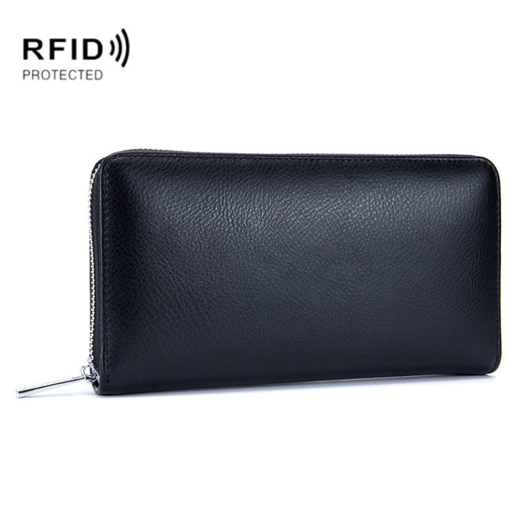 Two-Layer Cowhide Leather Organ Card Holder Multiple-Card RFID Anti-Theft Wallet Bag(Black) - free shipping - PMC TechLife - Order now!