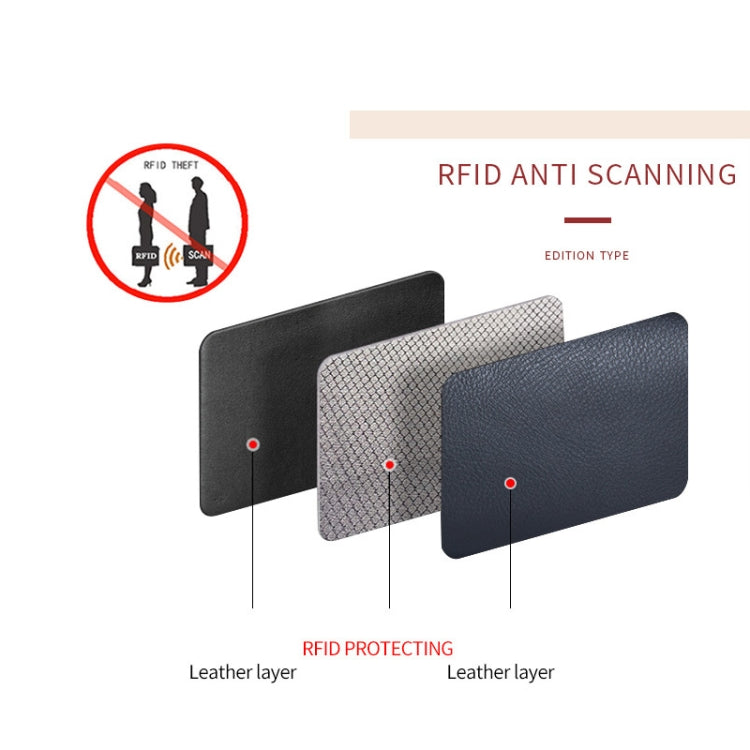 Two-Layer Cowhide Leather Organ Card Holder Multiple-Card RFID Anti-Theft Wallet Bag(Coffee) - Antimagnetic RFID Package by PMC TechLife | Online Shopping South Africa | PMC TechLife | Buy Now Pay Later Mobicred