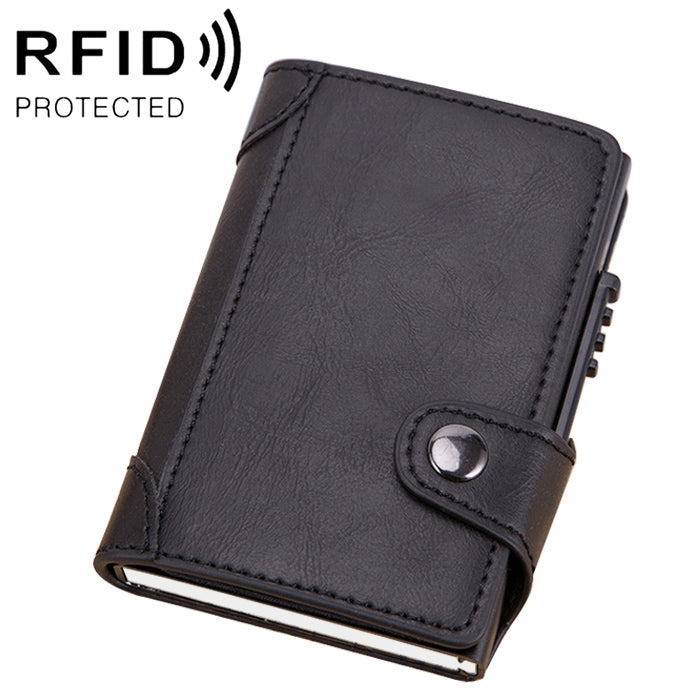 X-51 Automatically Pop-up Card Type Anti-magnetic RFID Anti-theft PU Leather Wallet with Card Slots(Black) - free shipping - PMC TechLife - Order now!