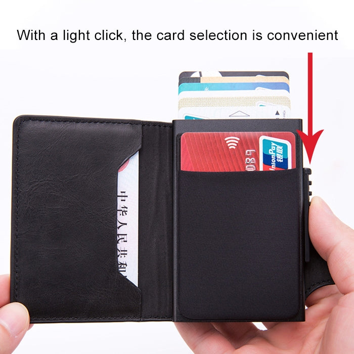 X-51 Automatically Pop-up Card Type Anti-magnetic RFID Anti-theft PU Leather Wallet with Card Slots(Coffee) - Antimagnetic RFID Package by PMC TechLife | Online Shopping South Africa | PMC TechLife | Buy Now Pay Later Mobicred