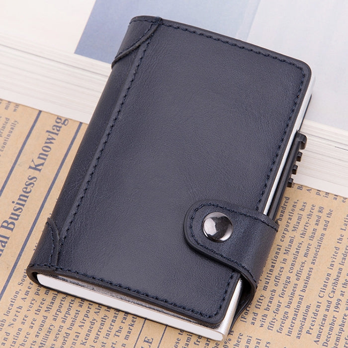 X-51 Automatically Pop-up Card Type Anti-magnetic RFID Anti-theft PU Leather Wallet with Card Slots(Blue) - Antimagnetic RFID Package by PMC TechLife | Online Shopping South Africa | PMC TechLife | Buy Now Pay Later Mobicred