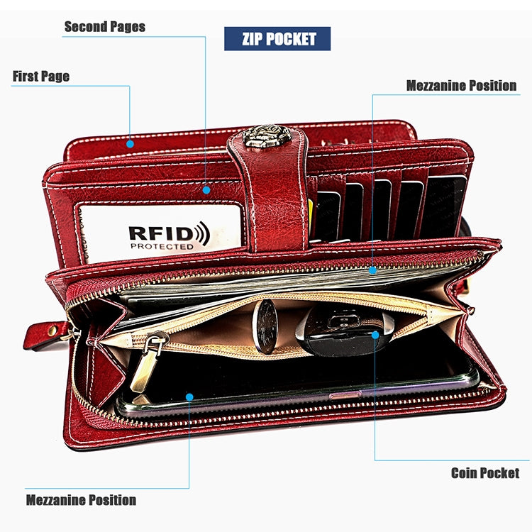 3556 Large Capacity Long Multi-function Anti-magnetic RFID Wallet Clutch for Ladies with Card Slots (Blue) - free shipping - PMC TechLife - Order now!