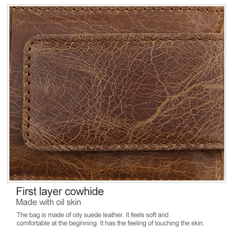 KB80 Antimagnetic RFID Crazy Horse Texture Oil Wax Leather Card Holder Wallet Billfold for Men and Women (Black) - Antimagnetic RFID Package by PMC TechLife | Online Shopping South Africa | PMC TechLife | Buy Now Pay Later Mobicred