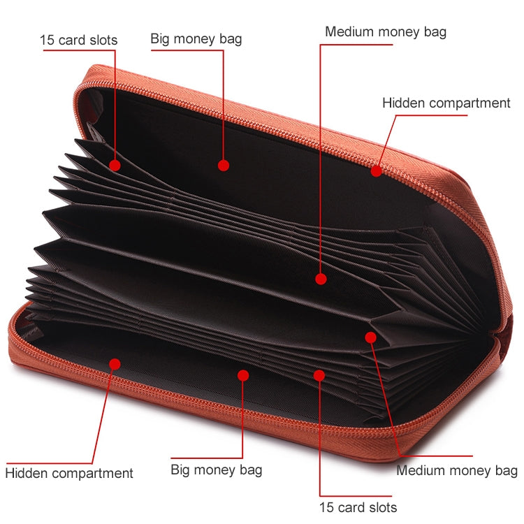 902 Antimagnetic RFID Litchi Texture Women Large Capacity Hand Wallet Purse Phone Bag with Card Slots(Blue) - Antimagnetic RFID Package by PMC TechLife | Online Shopping South Africa | PMC TechLife | Buy Now Pay Later Mobicred