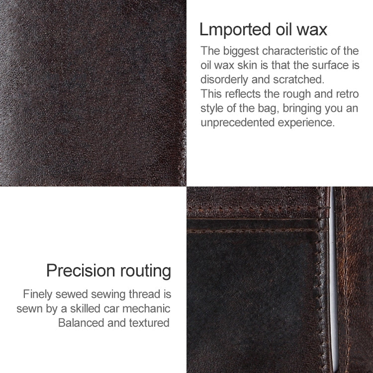 8232 Antimagnetic RFID Men Oil Wax Leather Wallet with Detachable Card Holder - Antimagnetic RFID Package by PMC TechLife | Online Shopping South Africa | PMC TechLife | Buy Now Pay Later Mobicred