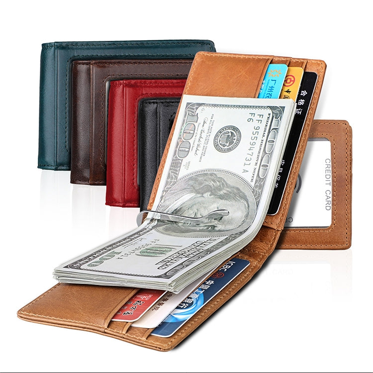 9037 Antimagnetic RFID Crazy Horse Texture Leather Wallet Billfold for Men and Women(Yellowish-brown) - free shipping - PMC TechLife - Order now!
