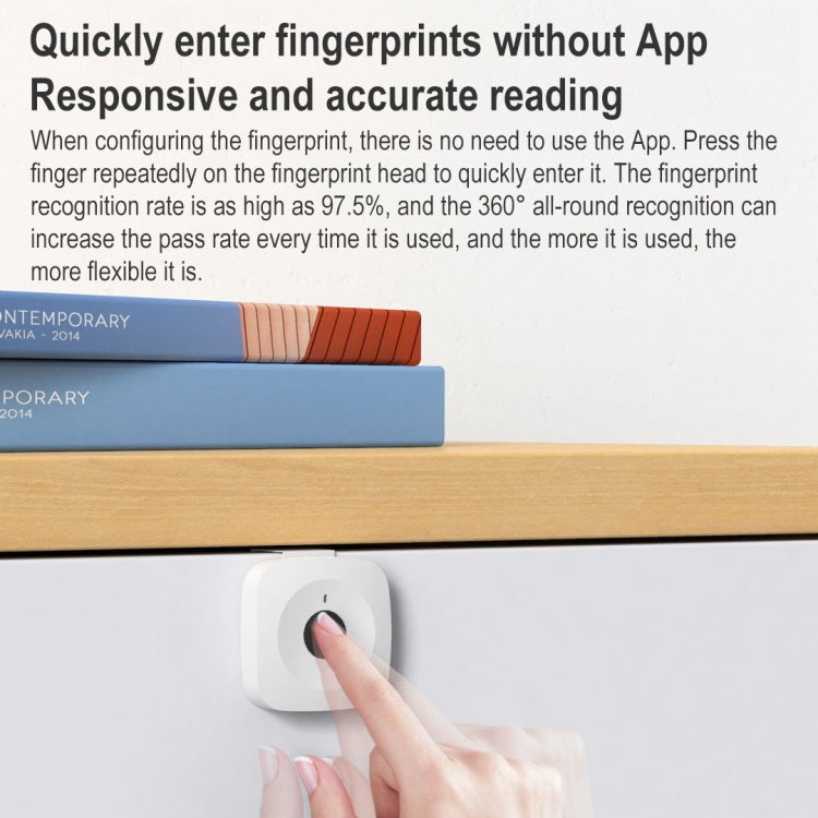 Original Xiaomi Youpin ZNGS06YSB YEELOCK Smart Fingerprint Drawer Cabinet Lock(White) - free shipping - PMC TechLife - Order now!