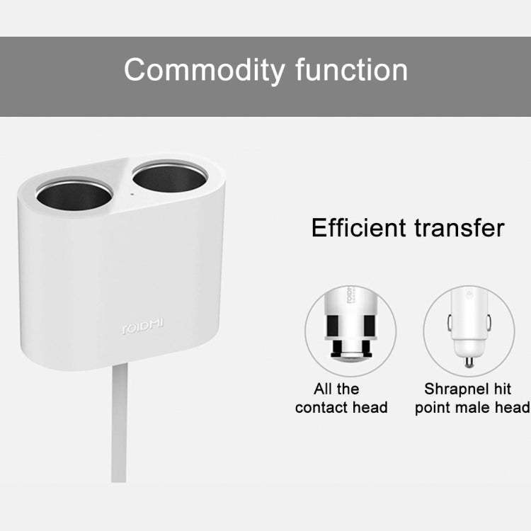 Original Xiaomi Youpin ROIDMI 2 in 1 120W 10A Car Cigarette Lighter + Dual USB Port Quick Charge Car Charger(White) - Car Charger by Xiaomi | Online Shopping South Africa | PMC Jewellery