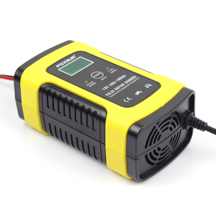 FOXSUR 12V 6A Intelligent Universal Battery Charger for Car Motorcycle, Length: 55cm, EU Plug(Yellow) - free shipping - PMC TechLife - Order now!