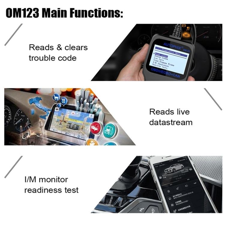 AUTOPHIX OM123 Car Portable OBD2 Scanner Car Diagnostic Tool OBD 2 Automotive Scanner EOBD Code Reader (Orange) - Code Readers & Scan Tools by PMC TechLife | Online Shopping South Africa | PMC TechLife