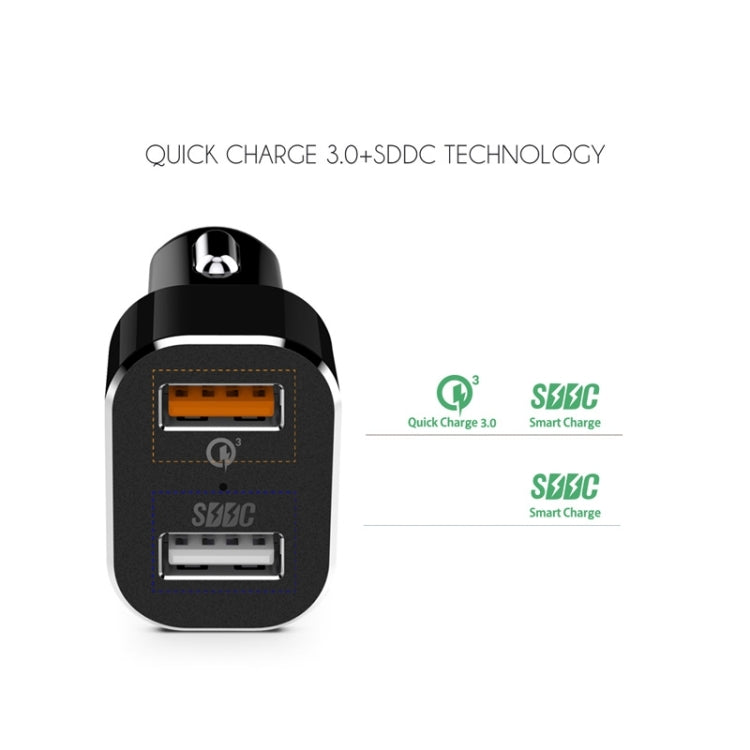VEDFUN TurboDrive C210 Dual Ports Quick Charge 3.0 + SDDC Technology USB Car Charger for Smartphones and Tablets - Car Charger by VEDFUN | Online Shopping South Africa | PMC TechLife