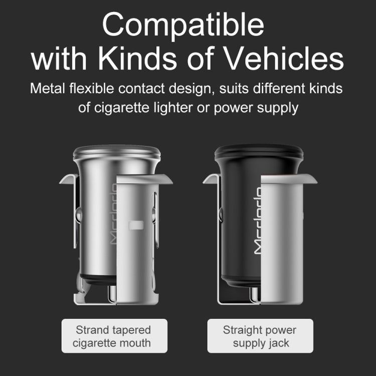 Mcdodo CC-3851 Dual USB Ports Smart Car Charger, For iPhone, iPad, Samsung, HTC, Sony, LG, Huawei, Lenovo, and other Smartphones or Tablet(Silver) - Car Charger by Mcdodo | Online Shopping South Africa | PMC Jewellery