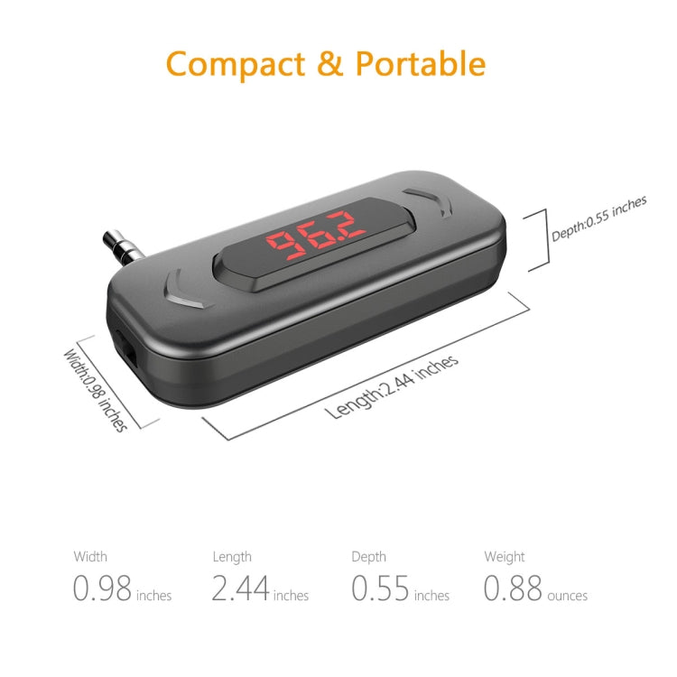 Doosl DSER116 Multifunctional Car FM Transmitter Wireless Music Receiver with 3.5mm Jack & LCD Display, Support Hands-free Call(Black) - Bluetooth Car Kits by DOOSL | Online Shopping South Africa | PMC Jewellery