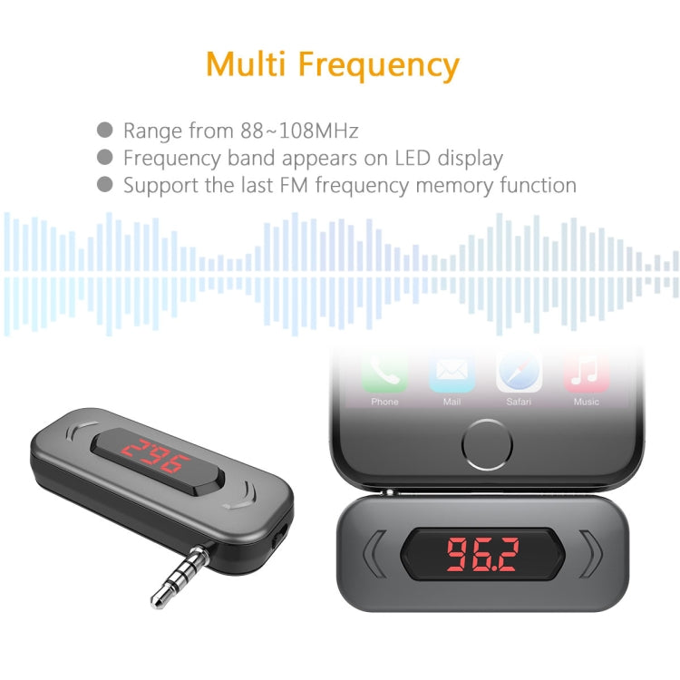 Doosl DSER116 Multifunctional Car FM Transmitter Wireless Music Receiver with 3.5mm Jack & LCD Display, Support Hands-free Call(Black) - Bluetooth Car Kits by DOOSL | Online Shopping South Africa | PMC TechLife | Buy Now Pay Later Mobicred